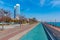 Seaside promenade in Mokpo with a dancing fountain, Republic of Korea