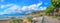 Seaside promenade with view of bay in Sestri Levante. Liguria, Italy