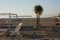 Seaside resorts in the winter, deserted, desolate. sandy beach in solitude