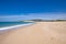 Seaside in sandy and lonely Valdevaqueros Beach in Tarifa