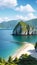 Seaside scenery Beach Lake scenery Lake scenery illustration