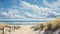 Seaside Serenity: A Breathtaking Painting Of Scottish Sand Dunes