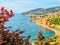 Seaside town on the French Riviera. Landscape of the Cote d`Azur, Villefranche-sur-Mer, France