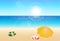 Seaside view poster, beautiful nature resort landscape, summer holiday concept