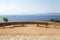 Seaside viewpoint on Hydra island in Greece