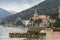 Seaside village on a winter day. Bay of Kotor, Tivat, Montenegro