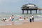 Seaside visitors at Dutch beach near Pier of Scheveningen