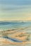 Seaside watercolor landscape