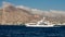 Season charter airplane landing in Santorini airport