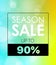 Season discount vector banner. Up to 90 percent