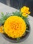 Season of marigold bright orange flower