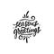 Season`s Greatings. Black color lettering phrase. Modern calligraphy. Vector illustration.