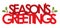 SEASON`S GREETINGS banner with holly motifs