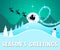 Season\'s Greetings Shows Happy Christmas 3d Illustration
