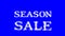 Season Sale cloud text effect blue isolated background
