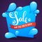 Season sale, shine water drop vector discount banner