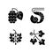 Seasonal allergen causes black glyph icons set on white space