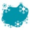 Seasonal Blue Sign Decorated with Snowflake Silhouettes, Vector Illustration