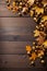 Seasonal Border Designs Autumn-inspired Graphics Wooden Background Accents