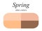 Seasonal color analysis palette for spring type of female appearance. Skin colors for spring type.