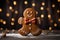 Seasonal cookie charm Gingerbread man with joyful icing details Christmas Sweet holiday