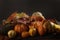 Seasonal display of colourful pumpkins