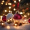 Seasonal Elegance: Colorful Balls Dangling from the Tree.