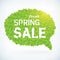 Seasonal fresh spring sale speech bubble business background