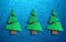 Seasonal greeting card design with pine trees