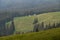 Seasonal houses in the mountains, houses of cow and sheep herders in the Carpathians of Ukraine.