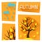 Seasonal illustration with autumn tree in flat