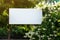 Seasonal Outdoor Marketing: Blank White Billboard Against Lush Green Leaves,