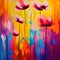 Seasonal Serenade - Vibrant Oil Painting Depicting Abstract Floral Watercolor Spring Blooms