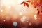 Seasonal transition Falling autumn background with abstract bokeh design