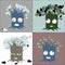 Seasonal tree changes vector characters