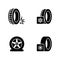 Seasonal Tyre Fitting. Simple Related Vector Icons