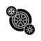 Seasonal tyres black glyph icon