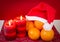 Seasonally Xmas composition with orange