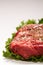 Seasoned Raw Beef On Green Leaf Lettuce