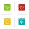 Seasons calendar glyph color icon set