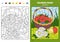 Seasons coloring page for kids, July month.