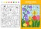 Seasons coloring page for kids, may month.