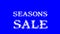 Seasons Sale cloud text effect blue isolated background