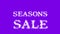Seasons Sale cloud text effect violet isolated background