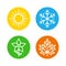 Seasons Set Colorful Icons - The seasons - summer, winter, spring and autumn - Weather forecast sign.