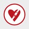 Seat belt and heart. Ð¡lick and Save the Life Logo.