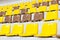 Seat grandstand yellow brown