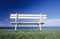 Seat overlooking ocean Victorian coastline Australia