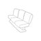 Seat on plane icon, outline style
