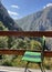 Seat with a view over the hills surrounding Matka Canyon